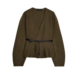thumbnail for 原TAOP&ZA早春新款女装时尚休闲宽松配腰带针织外套