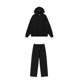 thumbnail for New Fear of God Essentials Flocked Letters Men's and Women's Casual Loose Velvet Hooded Sweatshirt Trendy