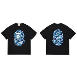 thumbnail for Cross-Border Wholesale Trendy Brand Bape 240g Half-Sleeved Ape Head Short-Sleeved Shark Top T-Shirt Supply