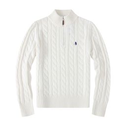 thumbnail for Cross-border foreign trade men's pony sweater half-height zipper thickened twist casual wool knitwear