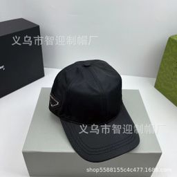 thumbnail for New inverted triangle side label baseball cap nylon fashion European and American men and women soft top cap cross-border sun hat wholesale