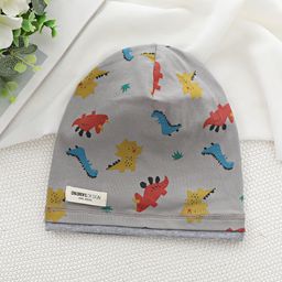 thumbnail for Gorro holgado de una sola capa con bloques de color para niños, gorro tipo jersey para bebés a prueba de viento para primavera y otoño, gorro estampado para niños y niñas, novedad de 2025.
