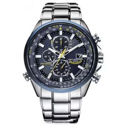 thumbnail for Cross-border Explosions High-end Men&#039s Watch WISH AliExpress Blue Angel Six-pin Chronograph Steel Belt Men&#039s Quartz Watch
