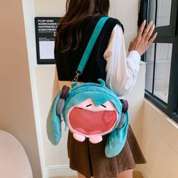 thumbnail for Japanese-Style Anime Plush Crossbody Backpack Bungou Stray Dogs芥川中岛敦乱步 Big Mouth Pain Bag