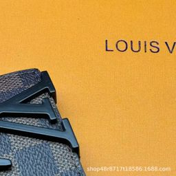 thumbnail for New L Men's Belt Smooth Buckle V-shaped Female Belt Youth Plaid Trouser Belt Trendy Casual Business Belt