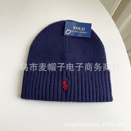 thumbnail for Adult autumn and winter simple embroidery knitted hat casual and versatile beanie hat men's and women's warm ear caps foreign trade