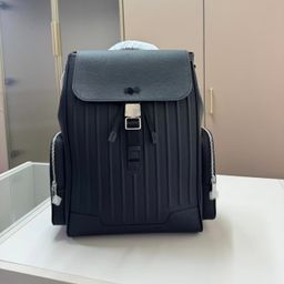 thumbnail for R Jia Rimo Flap Backpack Never Still Canvas Backpack High-end Men's and Women's Light Luxury Cowhide Travel