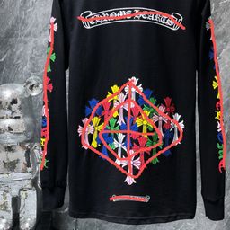 thumbnail for Cross-Border Trendy Brand Chrome Hearts Long-Sleeve T-Shirt, Pure Cotton, Unisex, Loose Fit, in Stock Wholesale