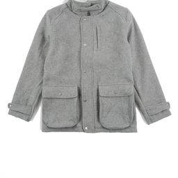 thumbnail for 男款含53%羊毛混纺毛呢大衣外套 650g/面料加厚款 灯芯绒领贴