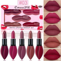 thumbnail for Be sure to check carefully! Link Disclaimer - Foreign Trade Exclusive: CmaaDu 5-Piece Matte Lipstick Set