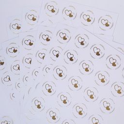 thumbnail for Spot Transparent Self-Glue Hot Stamping Seal Sticker Birthday Gift Baking Gift Packaging Love Sticker Label Wholesale