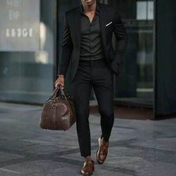 thumbnail for 2026 Hot Item: Amazon Men's Casual High-End Suit Set, Business Groomsman Formal Wear Two-Piece Set