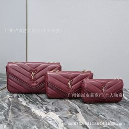thumbnail for Cross-border supply 2026 new LouLou poplar forest leather envelope bag chain bag single shoulder crossbody underarm bag