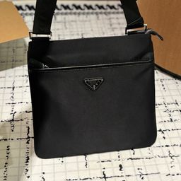 thumbnail for Pjia Triangle Logo Nylon New Men's Canvas Shoulder Bag Crossbody Bag