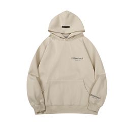 thumbnail for New Fear of God Essentials Flocked Letters Men's and Women's Casual Loose Velvet Hooded Sweatshirt Trendy