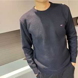 thumbnail for Youth Sweater Tommy Shee Kelly Men's Ferret Fleece Sweater Embroidered Knitwear Autumn Winter Crew Neck Pullover Sweater