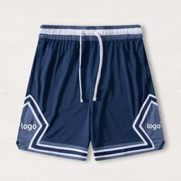 thumbnail for New American shorts, contrasting stripes, casual breathable basketball sweatpants, comfortable running training, loose mesh trend