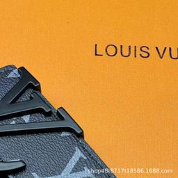 thumbnail for New L Men's Belt Smooth Buckle V Letter Belt Youth Plaid Pants Belt Trendy Casual Business Belt