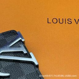 thumbnail for New L Men&#039s Belt Smooth Buckle V-shaped Female Belt Youth Plaid Trouser Belt Trendy Casual Business Belt