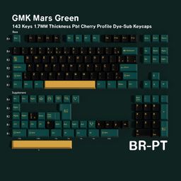 thumbnail for Mars Green Pbt Five-Sided Dye-Sublimation Keycaps with Chinese, Arabic, Korean, German, French, Spanish, and Russian Layouts, Gmk Replica