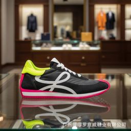 thumbnail for Luojia Agan Shoes Genuine Leather Height-Increasing Breathable Colorful Women's Shoes Round-Toe Lace-Up Color-Blocking Unisex Waffle Training Shoes