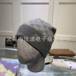 thumbnail for Korean Style Hat Women&#039s New V Letter Versatile Curled Woolen Hat Autumn and Winter Style Cold Hat Warm Knitted Hat Men&#039s Trendy