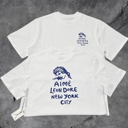 thumbnail for Aime Short-sleeved Correct Edition Classic Letter Print New York Landmark INS Fashion Brand American Retro Wear All-match T-shirt