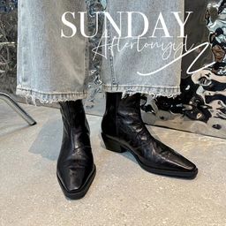 thumbnail for 2025 Pointed-Toe Western Cowboy Boots, Bare Boots, North American Wrinkled Sheepskin V-Cut Chunky Heel Short Boots for Women with Back Zipper