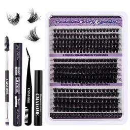 thumbnail for Cross-border new DIY segmented eyelashes false eyelashes 100D large capacity D curl messy thick curly artificial eyelashes