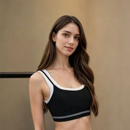 thumbnail for 假两件运动套装女新款美背聚拢防震瑜伽训练服普拉提无缝裸感氨棉