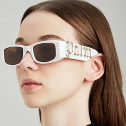 thumbnail for Black frame Punk letter fashion sunglasses new rectangular retro hip hop style high-grade hot girl sunglasses for women