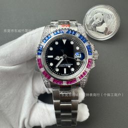 thumbnail for AA AliExpress Labor Watch Production and Sales Department Cross-border Log Mechanical Watch Station Panda Steel Strap Datenday Week