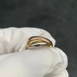 thumbnail for Hot new fashion and versatile three-ring cross rings, women's light luxury, niche color-retaining high version, factory direct sales