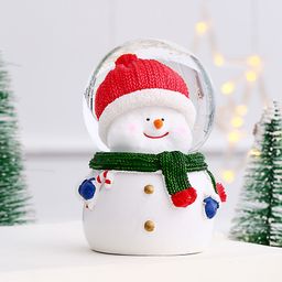 thumbnail for Bola de cristal de Natal presente infantil pequenos enfeites de Natal bola de vidro de resina luminosa suprimentos de decoração de presente de Natal.