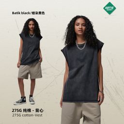 thumbnail for ARTIE Men's Wear|2025 New Loose Edge Batik Distressed Wash Shoulder Vest Men's American Street Fashion Retro Half Sleeve