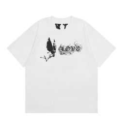 thumbnail for 2023 spring and summer New V @ LONE smoke large V pattern round neck pullover short sleeve men and women same style one piece wholesale