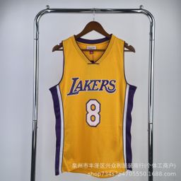 thumbnail for 外贸货源湖人24号复古球衣8号热压球衣 灰熊12号复古白 雄鹿34号