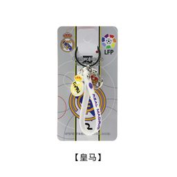 thumbnail for Chaveiro de corda de PVC dupla face com logotipo de bola do Chelsea, Arsenal, Liverpool e Real Madrid, pingente para fãs de futebol