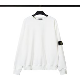 thumbnail for Cross-Border Correct Version of the Classic Stone Four-Way Island Pure Color Round Neck Badge Long-Sleeved Pullover Sweatshirt for Men and Women