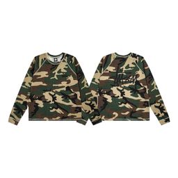 thumbnail for STU American 2026 Autumn Collection logo design, washed raglan sleeves, waffle pattern retro long-sleeve T-shirt
