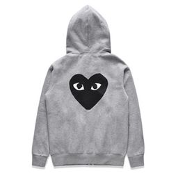 thumbnail for Japanese tide brand play men and women couples hooded sweater small black heart embroidery autumn and winter long-sleeved fleece sweater