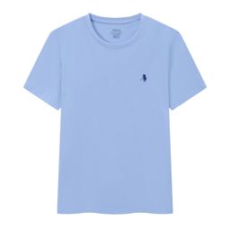 thumbnail for Summer new cotton crew neck short sleeve men's T-shirt solid color pony logo casual fashion half-sleeved base shirt