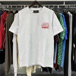 thumbnail for Wholesale amiri24 new little angel crane peace dove digital gradient letter logo lovers short sleeve T-shirt