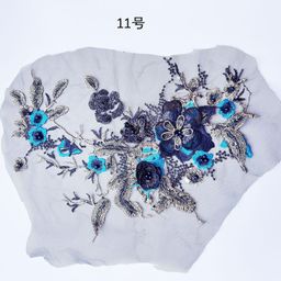 thumbnail for Hot diamond, three-dimensional beaded embroidery, lace embroidery, flower cloth, wedding dress decoration, accessories, patch patch