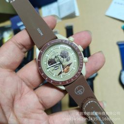 thumbnail for European and American Co-Branded Swatc Quartz Waterproof Chronograph Watch, Ins-Style Micro-Business Dropshipping Wristwatch with Large Dial and Rubber Strap