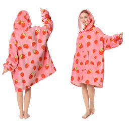 thumbnail for European and American Amazon Cross-Border Women's Hooded Lazy Clothes Flannel Printed Jumpsuit Pajamas Home Clothes