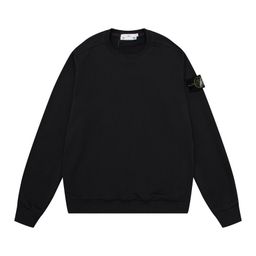 thumbnail for Cross-border classic STONE stone solid color crew neck badge long sleeve sweater men&#039;s and women&#039;s island couples correct version