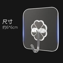 thumbnail for No-Drill Transparent Hooks, Multifunctional Household Wall Traceless Adhesive Hooks, Strong Adhesive Pads for Kitchen and Bathroom Doors