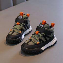 thumbnail for Children&#039;s Shoes Fleece-Lined Mid-Top Sports Shoes 2024 Winter New Girls Soft-Soled Two-Cotton Casual Shoes Boys Running Shoes