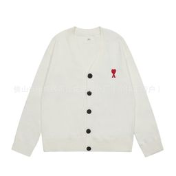 thumbnail for Trendy Brand a Sweater with Large Heart Jacquard Round Neck Knitwear Casual Loose Couple Outfit Celebrity Same Style Sweater Jacket